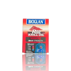 Red Krill oil 1000mg MAX Strenght by Bioglan contains 30 capsules